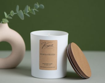 Pear & Freesia Scented Soy Wax Candle