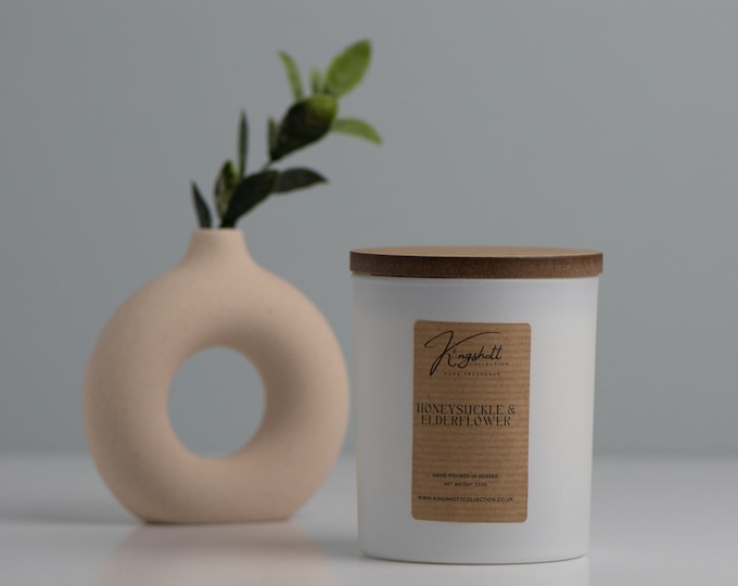 Featured listing image: Honeysuckle & Elderflower Soy Wax Candle