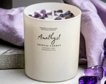 Amethyst Crystal Soy Wax Candle