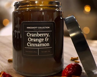 Cranberry, Orange & Cinnamon Soy Wax Candle