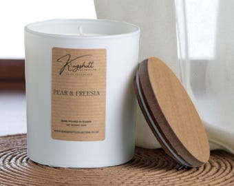 Pear & Freesia Scented Soy Wax Candle