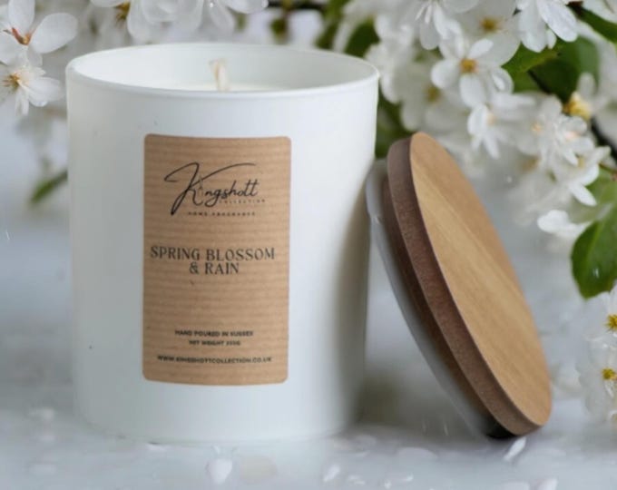 Featured listing image: Spring Blossom & Rain Soy Wax Candle