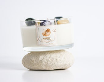 Aquarius Zodiac Gemstone Soy Wax Candle