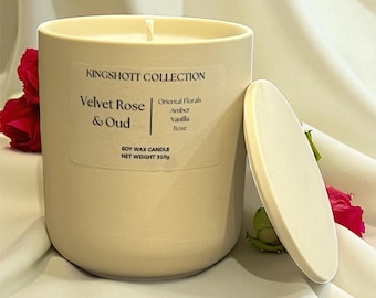 Velvet Rose & Oud Scented Soy Wax Candle
