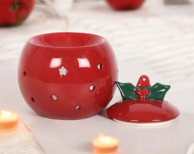 Featured listing image: Red Bauble Wax / Oil Burner