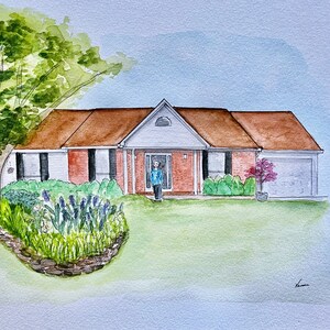 Hand Painted Watercolor House Portrait Custom image 4