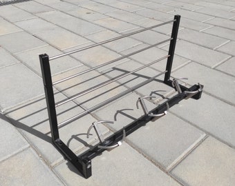 1960s Mid Century Modern Coat Rack: Industrial Metal Hat Rack