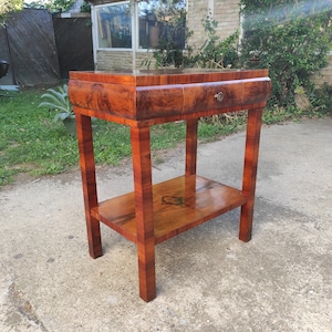 Vintage Art Deco Console Table: Restored Yugoslavian Tea Table