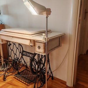 Vintage Italian work lamp, Mid century desk lamp, MCM modern table lamp, Made in Italy, 90&#39;s lamp, Industrial style lamp