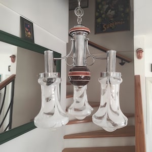 Mid Century Chandelier, Vintage Lighting, Murano Glass Chandelier, Design chandelier, Made in Italy, 70s' lightning
