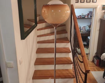 Harvey Guzzini Floor Lamp: Mid-Century Modern Chrome 'Bud Grande'
