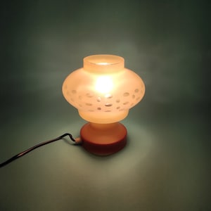 Vintage Glass Table Lamp, Glass Mushroom Lamp, Mid Century table lamp, Italian Design lamp