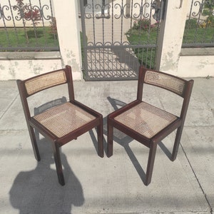 Pair of Vintage Italian Bentwood and Cane chairs, Mid Century chairs, Italian design chairs, 1970&#39;s chairs, Vintage chairs, Made in Italy