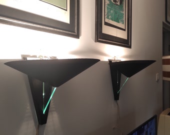 Artemide Wall Lamps: Perforated Metal & Glass Sconces, 70s Italian Design