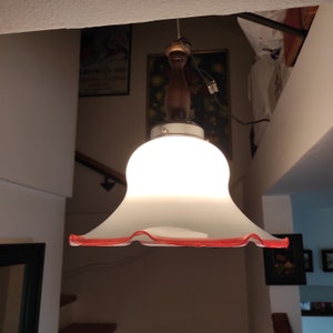 Mid Century Chandelier, Vintage Glass Ceiling Lighting, Mid Century Pendant Light, Murano Vintage Pendant Light