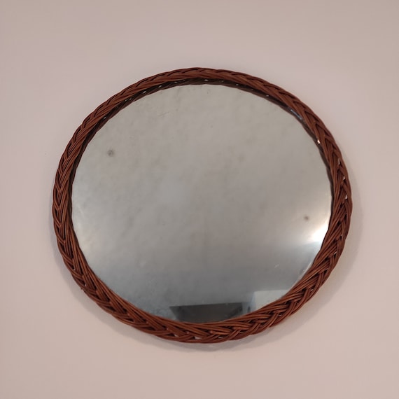 Vintage Rattan Wall Mirror, Mid Century Modern, 1976's - Etsy UK