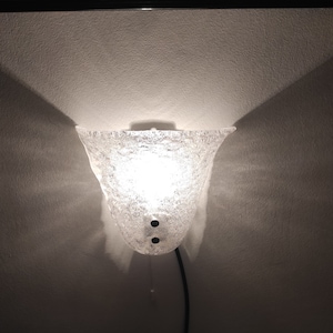 Vintage J.T. Kalmar Ice Glass Wall Sconce - Mid Century Modern Austrian Lighting