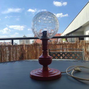 Vintage Space Age Table Lamp: German Metal & Glass 70s Desk Lamp