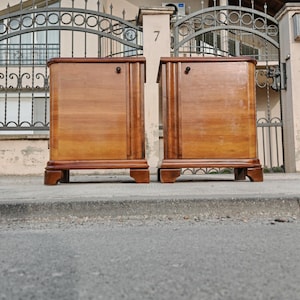 Vintage Art Deco Nightstands: 1930s Bedside Tables, Austria-Hungary