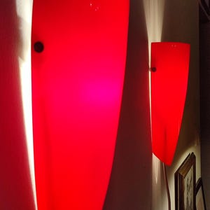 Vintage Ferrari Red Glass Wall Sconce: Italian MCM Design Lamp