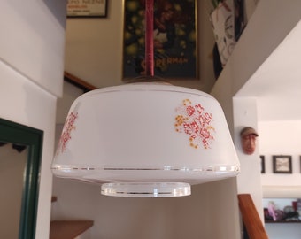 金属とガラスのペンダントライト スペースエイジ ミッドセンチュリー