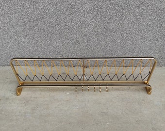 1960s Gold Tone Aluminum Coat Rack: Mid Century Modern Hat Rack