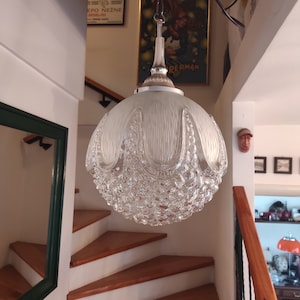 Mid century pendant light, MCM, Bubble glass light, Space age light, Design lamp, 1970's, Atomic age light, Vintage chandelier