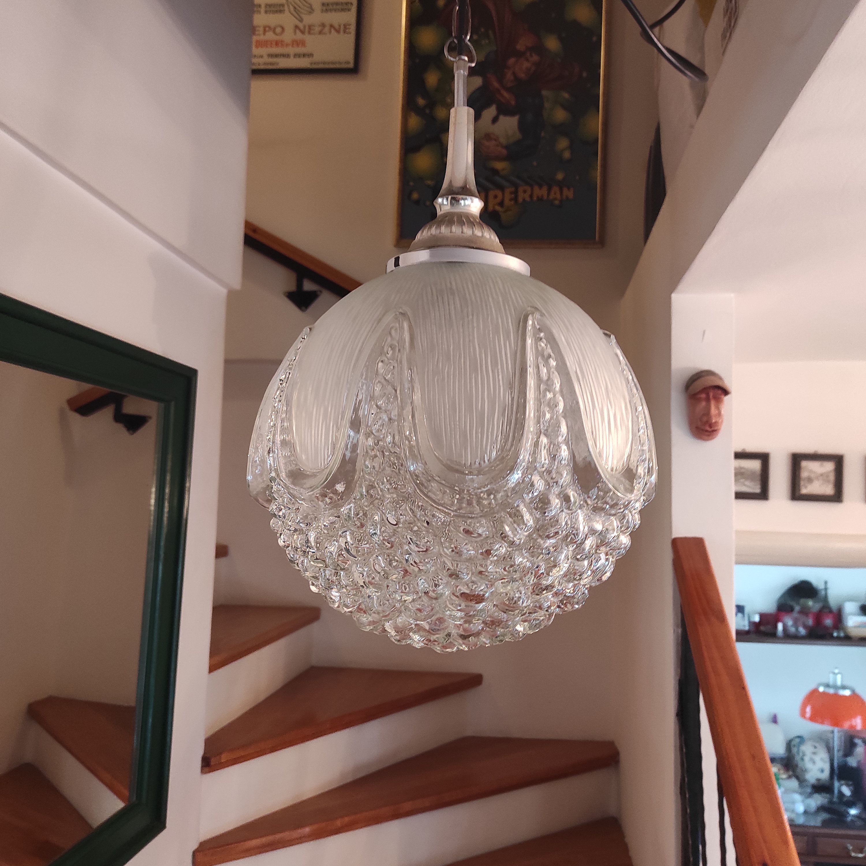 ヴィンテージバブルガラスペンダントライト：ミッドセンチュリーモダン