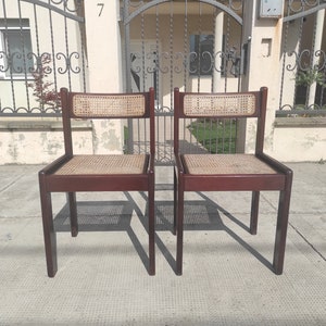 Pair of Vintage Italian Bentwood and Cane chairs, Mid Century chairs, Italian design chairs, 1970&#39;s chairs, Vintage chairs, Made in Italy