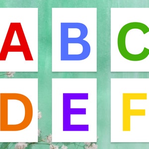 Tarjetas didácticas del alfabeto imprimibles para niños n.° 1: solo letras mayúsculas y minúsculas, sin imágenes