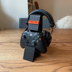 Headphone stand with controller holder personalized | personalized gift, gamer, controller stand, name, headphone holder, 3D print
