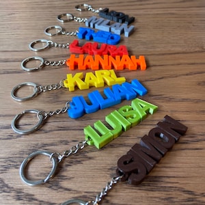 Personalized Keychain | 3D printing, keychain with name, gift, name printing, school, bag, luggage tag