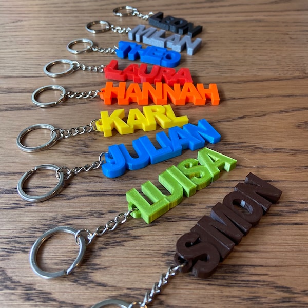 Personalisierter Schlüsselanhänger | 3D Druck, Schlüsselanhänger mit Namen, Geschenk, Namendruck, Schule, Tasche, Gepäckanhänger