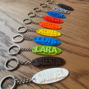 Personalisierter Schlüsselanhänger 3D Druck, Schlüsselanhänger mit Namen,  Geschenk, Namendruck, Schule, Tasche, Gepäckanhänger - .de