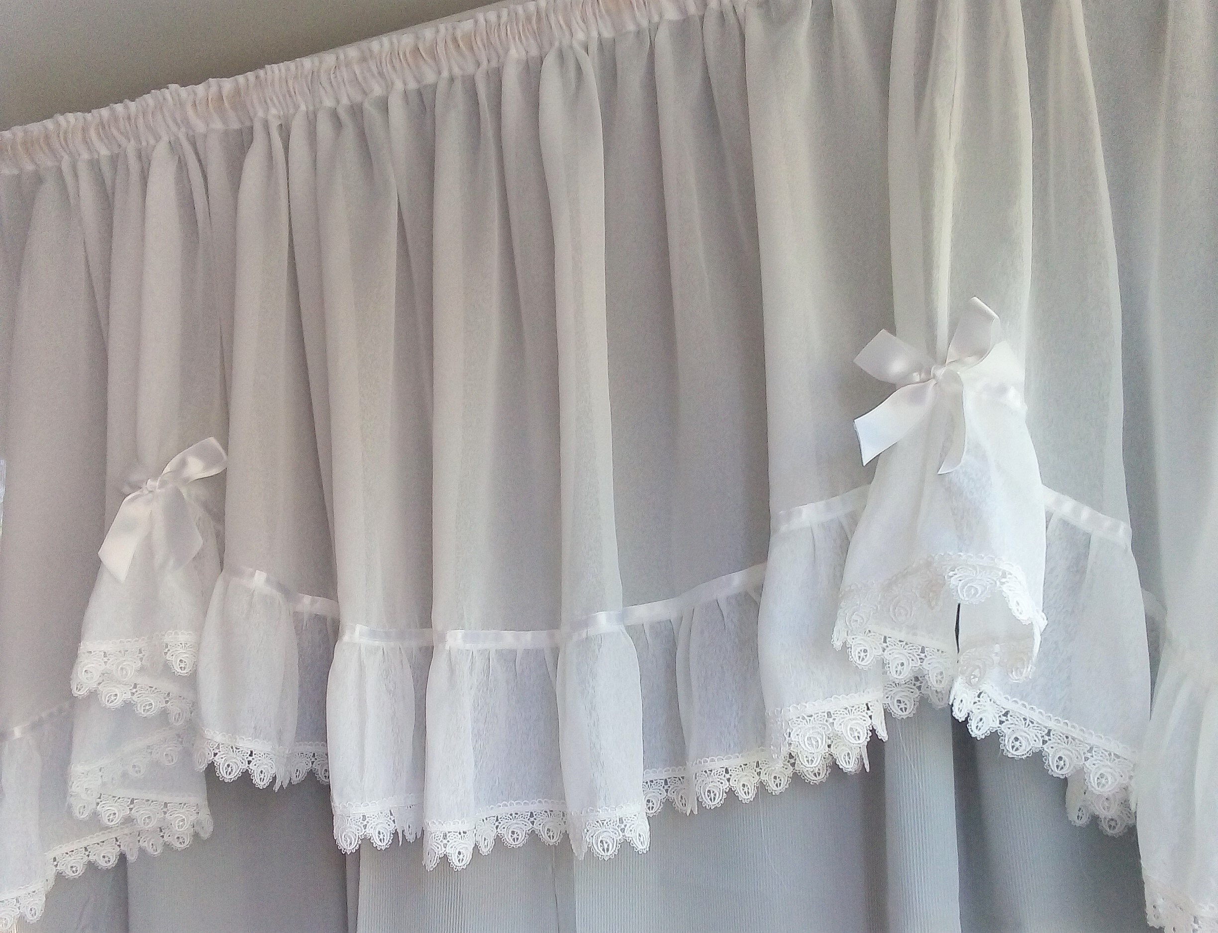 Rideau Voilage Shabby Romantic Blanc