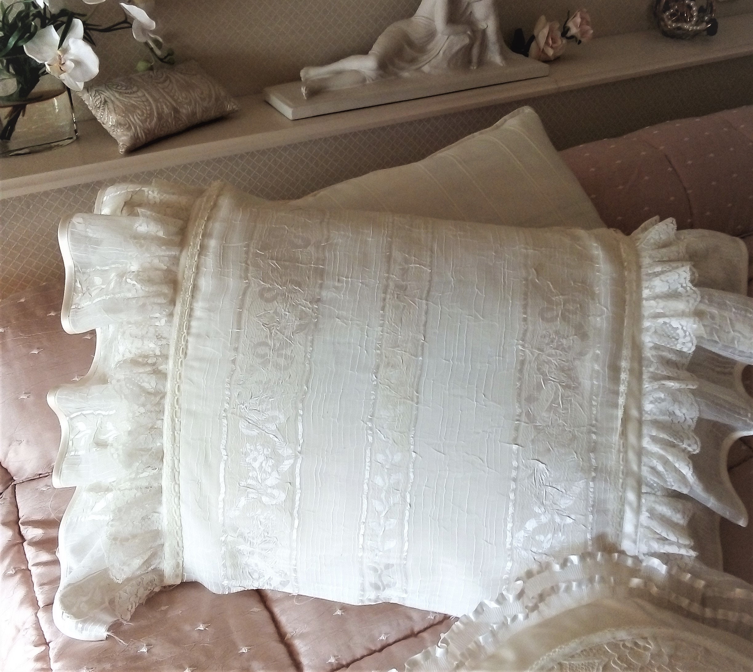 Oreiller ou Coussin Décor - Shabby Romantic Housse de Qualité