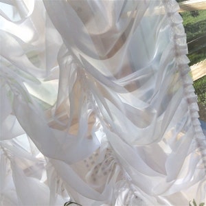 Rideau voilage vénitien qualité volant shabby blanc décor romantique fabrication artisanale française image 4