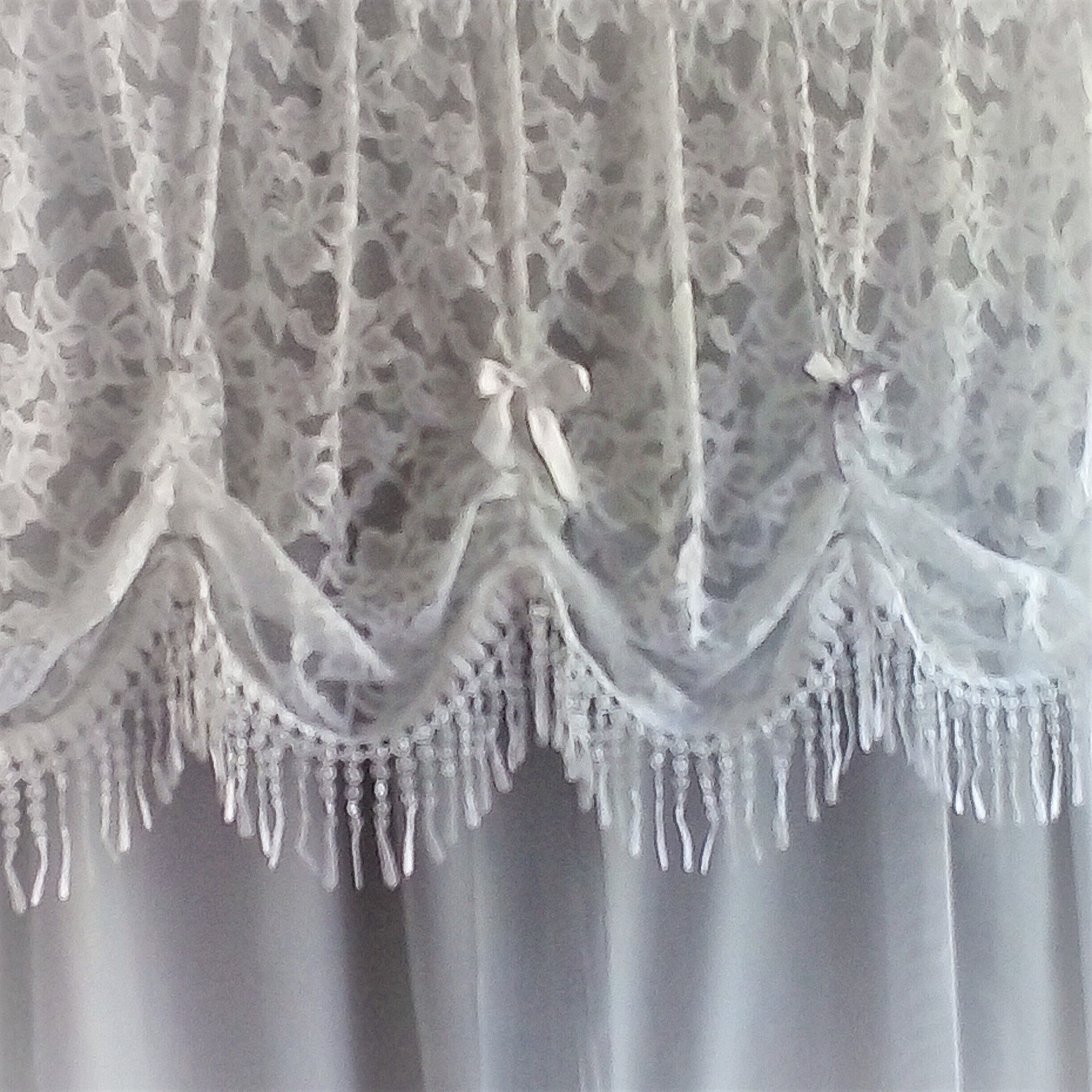 Rideau - Voilage Fenêtre Dentelle Blanche Shabby Romantic