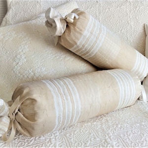 Seesackrolle - Dekokissen - shabby - romantisch - ecru - beige Muttertag