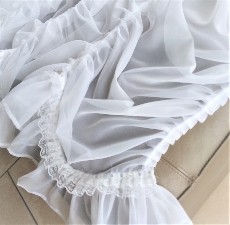 Rideau voilage vénitien qualité volant shabby blanc décor romantique fabrication artisanale française image 5
