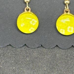 Yellow Hawaiian flower earrings Summer earrings
