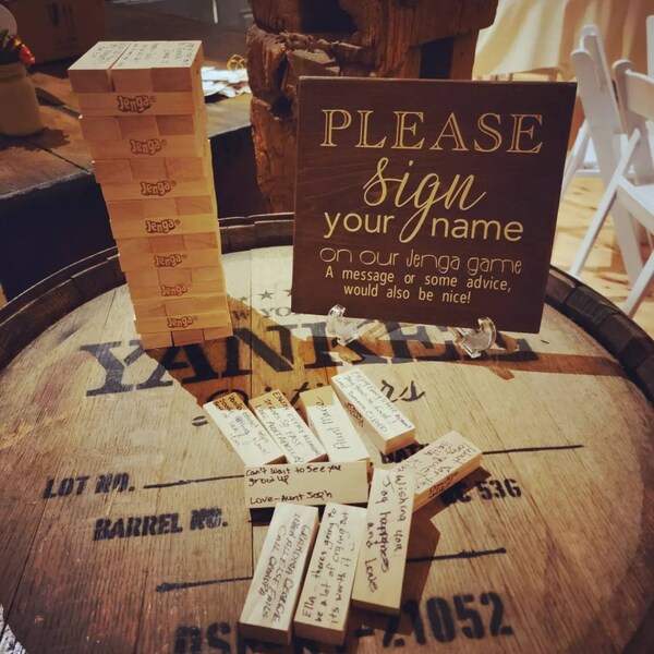 Jenga Guest Book Etsy