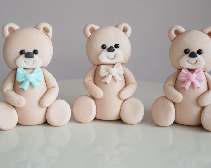 Baby Shower, Christening Bear Cake Topper, Teddy Bear Cake Topper ...