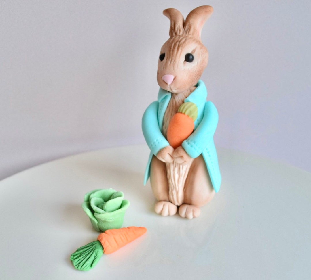 Fondant Peter Rabbit Edible Cake Topper Ideal for Baby Showers ...