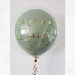 Personalised Helium Balloon in a box. Bubble Birthday Balloon inflated Balloon Bride 60th 30th 50th Engagement wedding Gift graduation gift