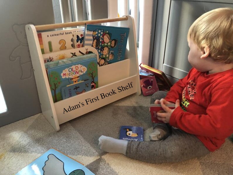 Personalised Childrens Book Caddy Case Book Shelf 1st Etsy