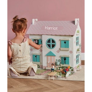 Personalised Wooden Dolls House & Accessories toy for girls image 1