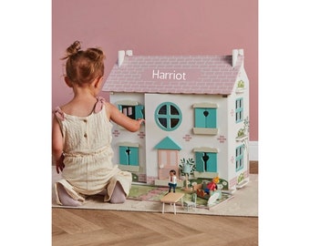 Personalised Wooden Dolls House & Accessories toy for girls