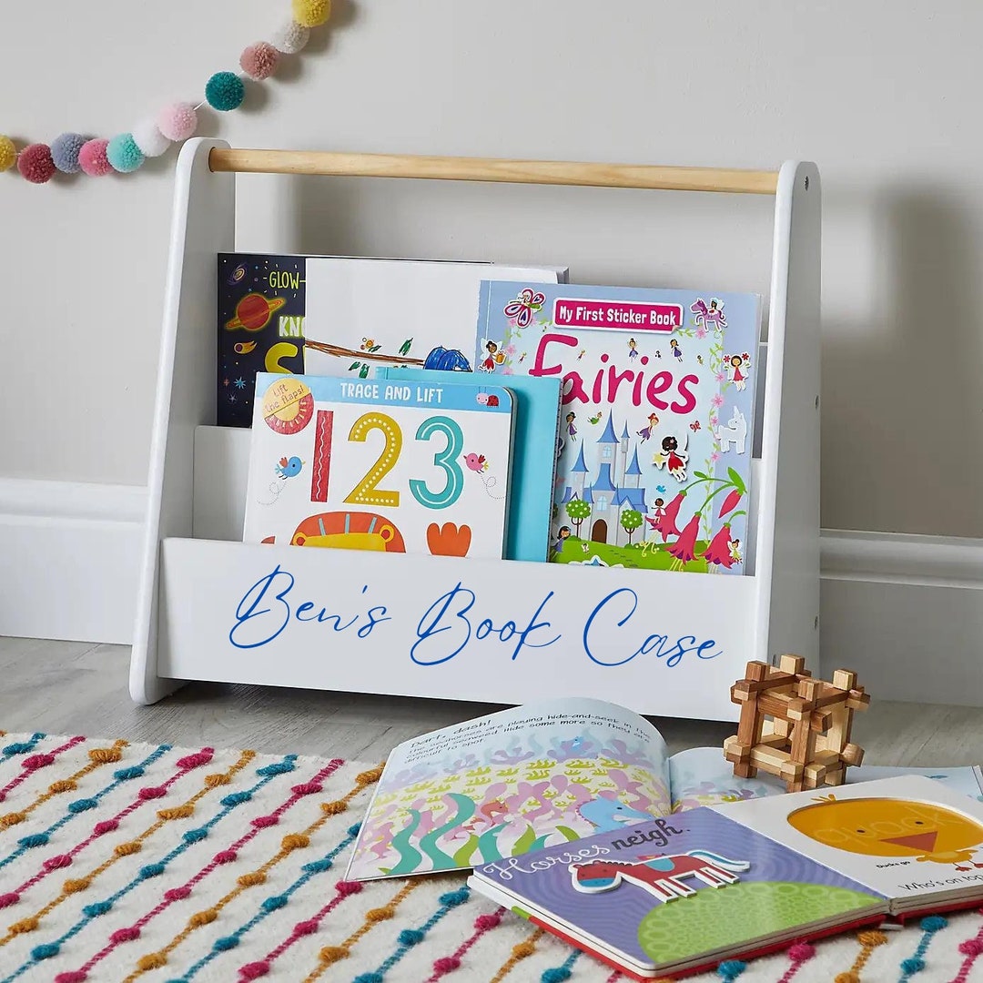 Personalised Childrens Book Caddy Case Book Shelf 1st - Etsy