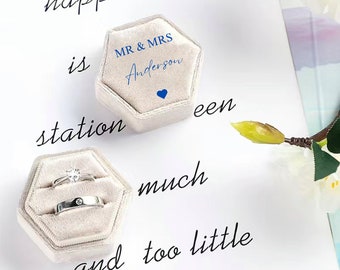Personalised ring box; Wedding ring box, Jewellery box, Proposal ring box.